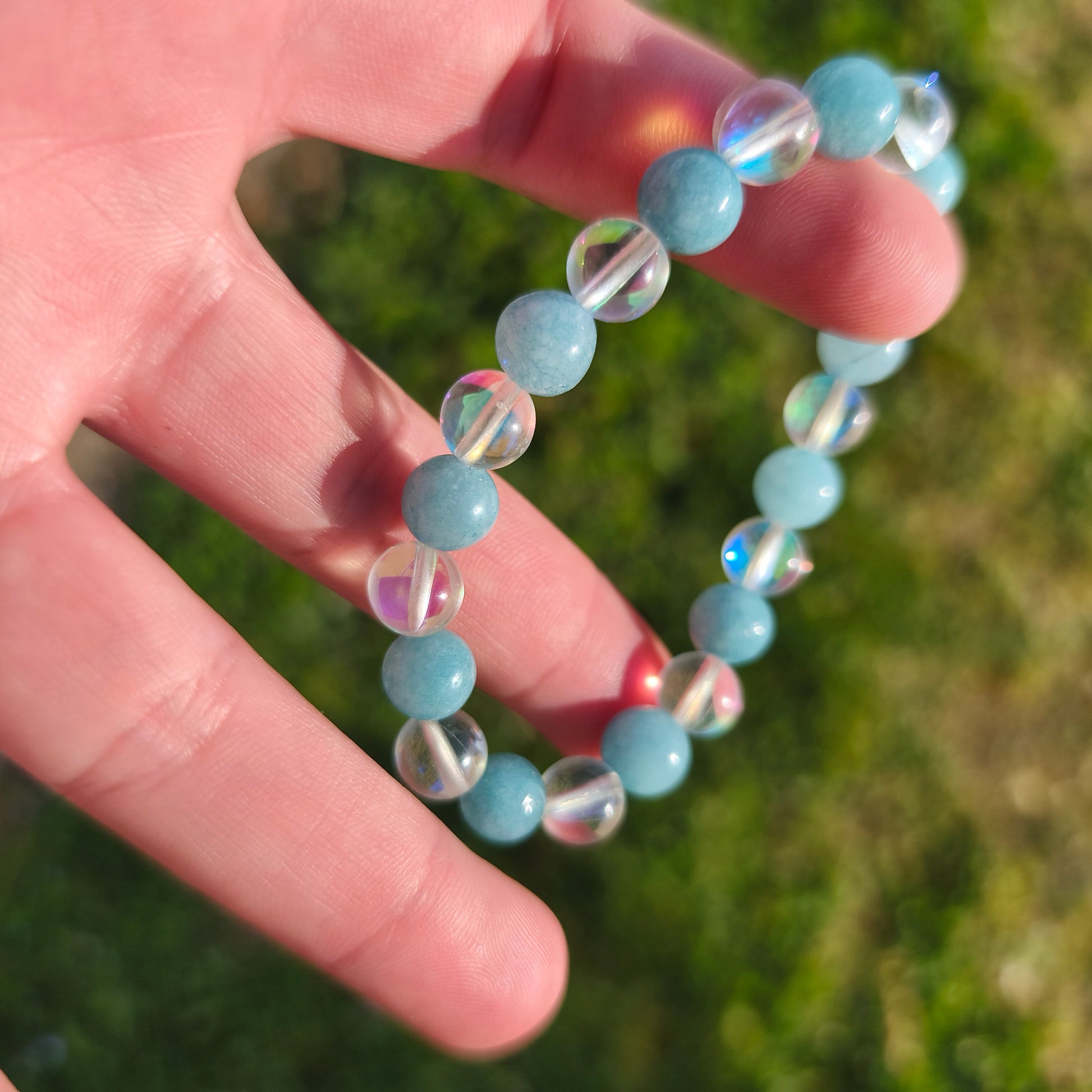 Bracelet Aigue Marine et pierre de lune