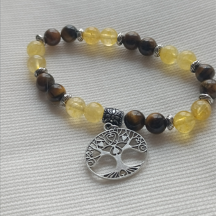 BRACELET - Citrine & Œil de Tigre Rayonnement, Force & Abondance