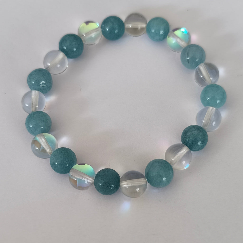 Bracelet Aigue Marine et pierre de lune