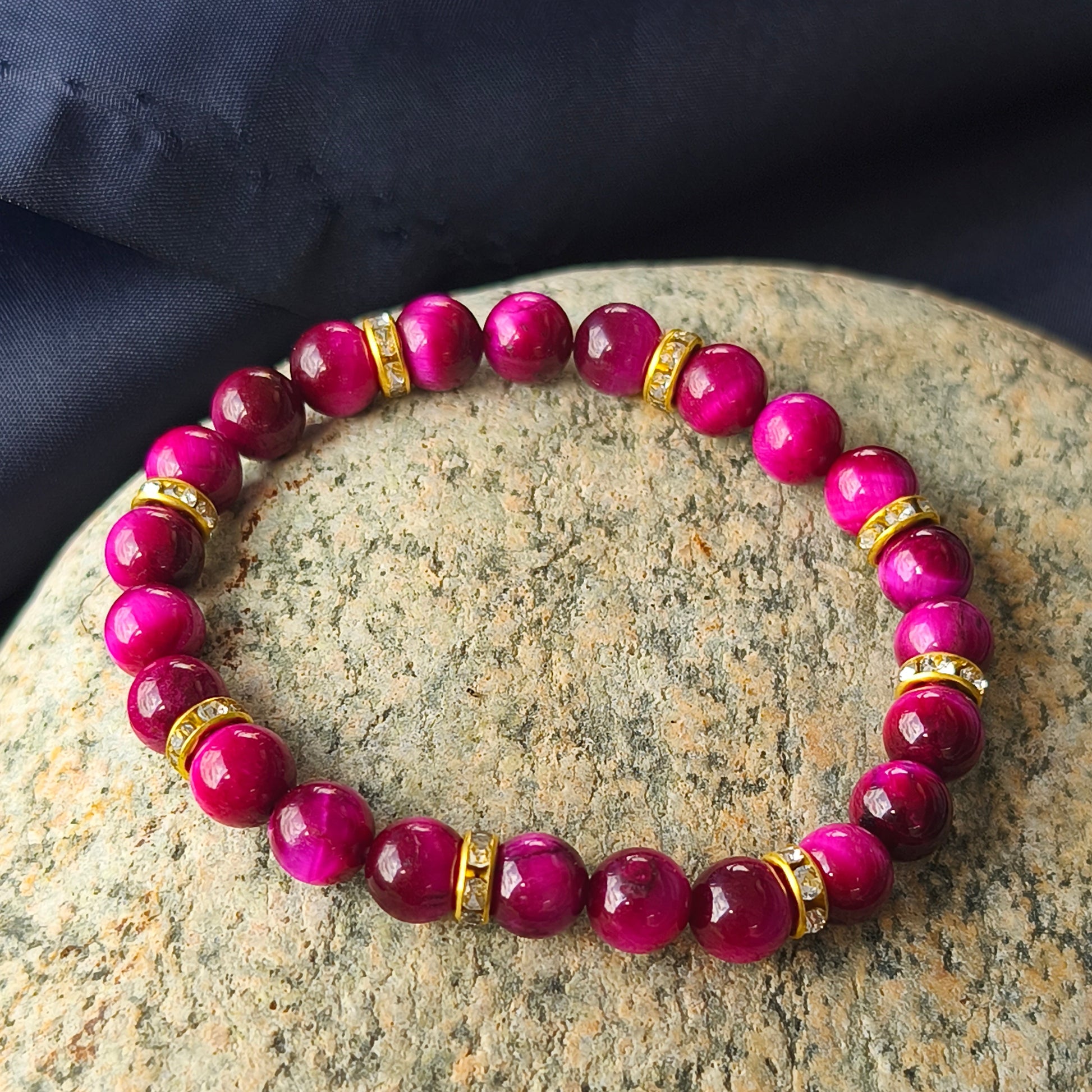 BRACELET : Oeil de tigre Rose