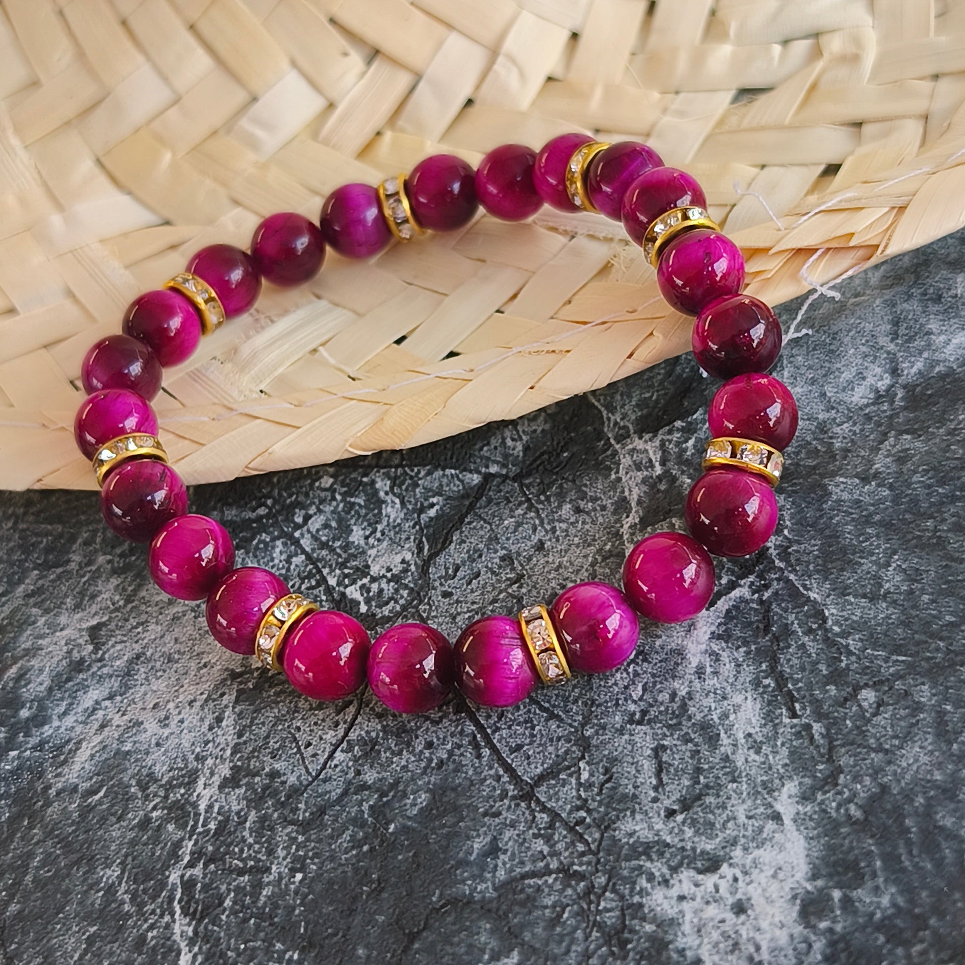 BRACELET : Oeil de tigre Rose