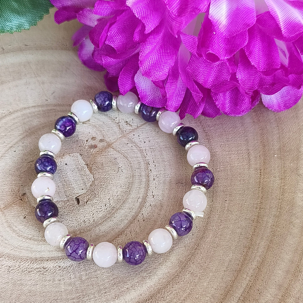 BRACELET - Amour & Sérénité – Quartz Rose & Améthyste