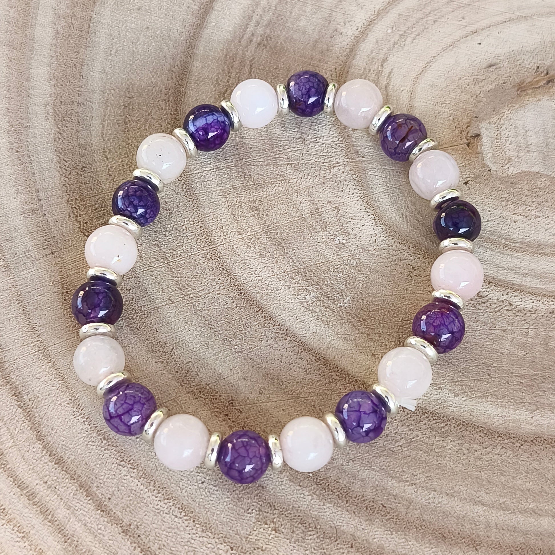 BRACELET - Amour & Sérénité – Quartz Rose & Améthyste