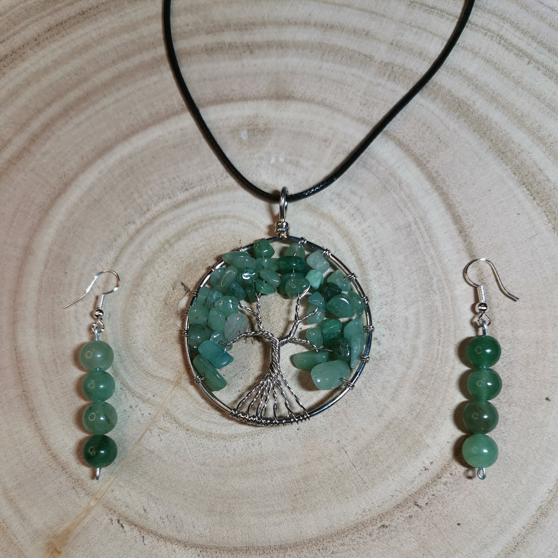 Collier Arbre de Vie et Boucles d'Oreilles à Perles