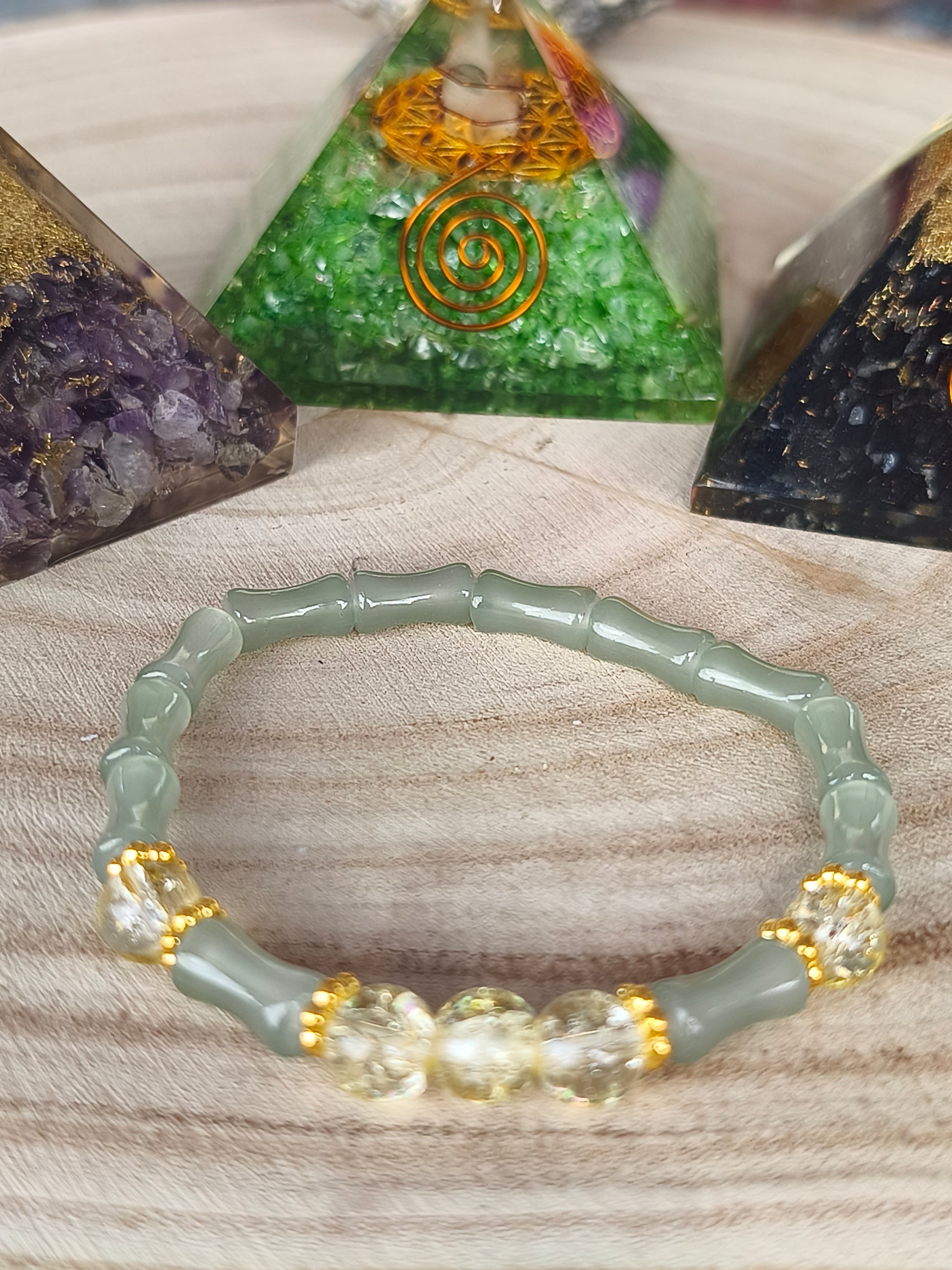 BRACELET - Croissance & Harmonie (Aventurine Verte Bambou)