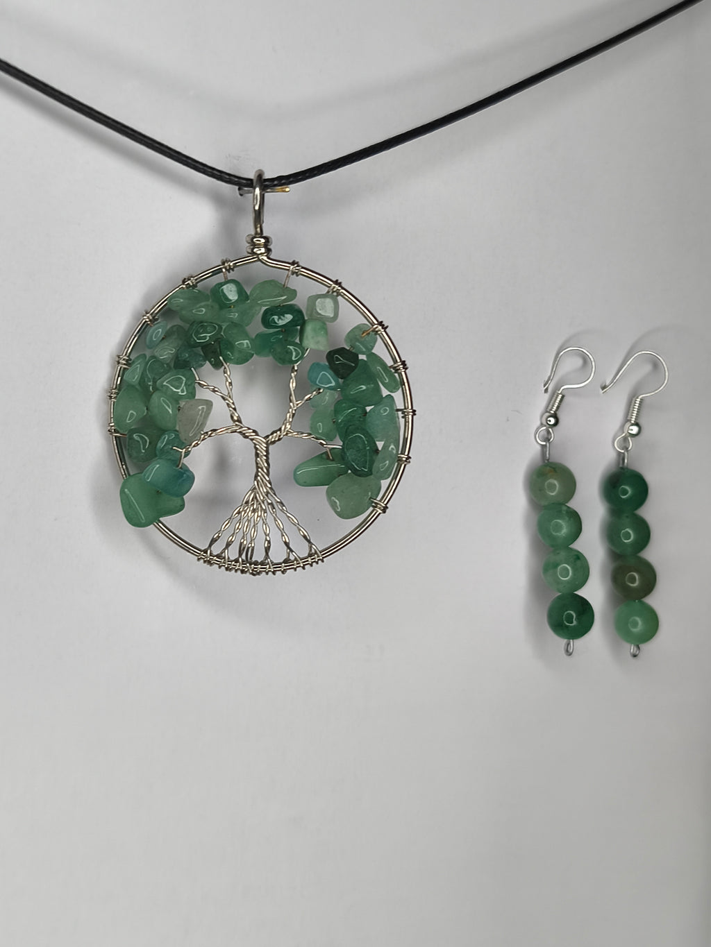 Collier Arbre de Vie et Boucles d'Oreilles à Perles